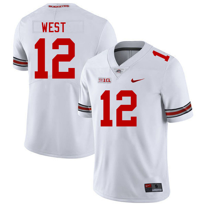 Men #12 Bryce West Ohio State Buckeyes College Football Jerseys Stitched-White